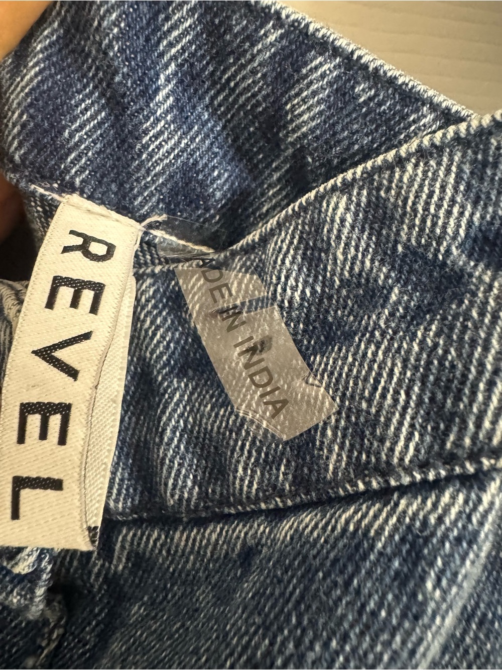 Denim Ruffle Strap Mini Dress in Blue - Picture 2 of 5